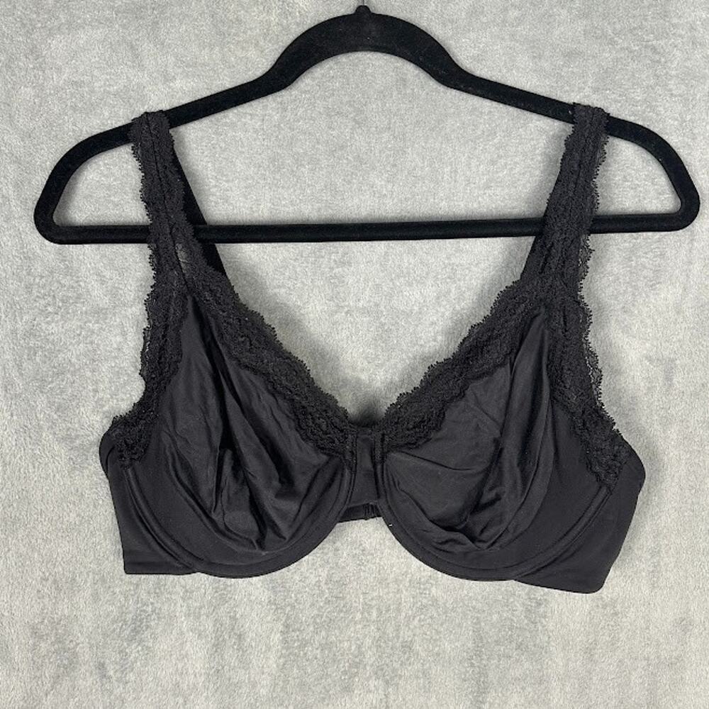 Wacoal Softly Styled Underwire Bra Womens 40D Black Lace Stretch Comfort 855301